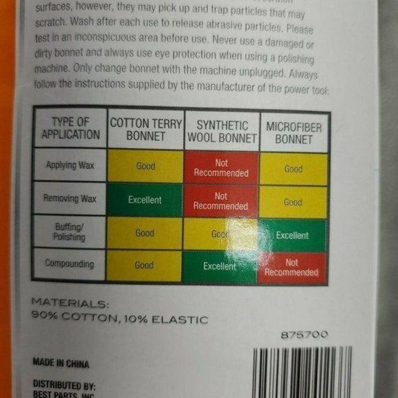 Pro Elite Two 9" to 10" cotton terry polishing Bonnets car‎ waxing accessories - Picture 2 of 4